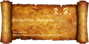 Knöpfler Herman névjegykártya